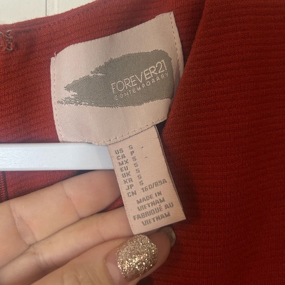 Forever21 Skater Style Dress Orange/Rust Sz s Short Length Skirt , back zipper - Picture 2 of 6